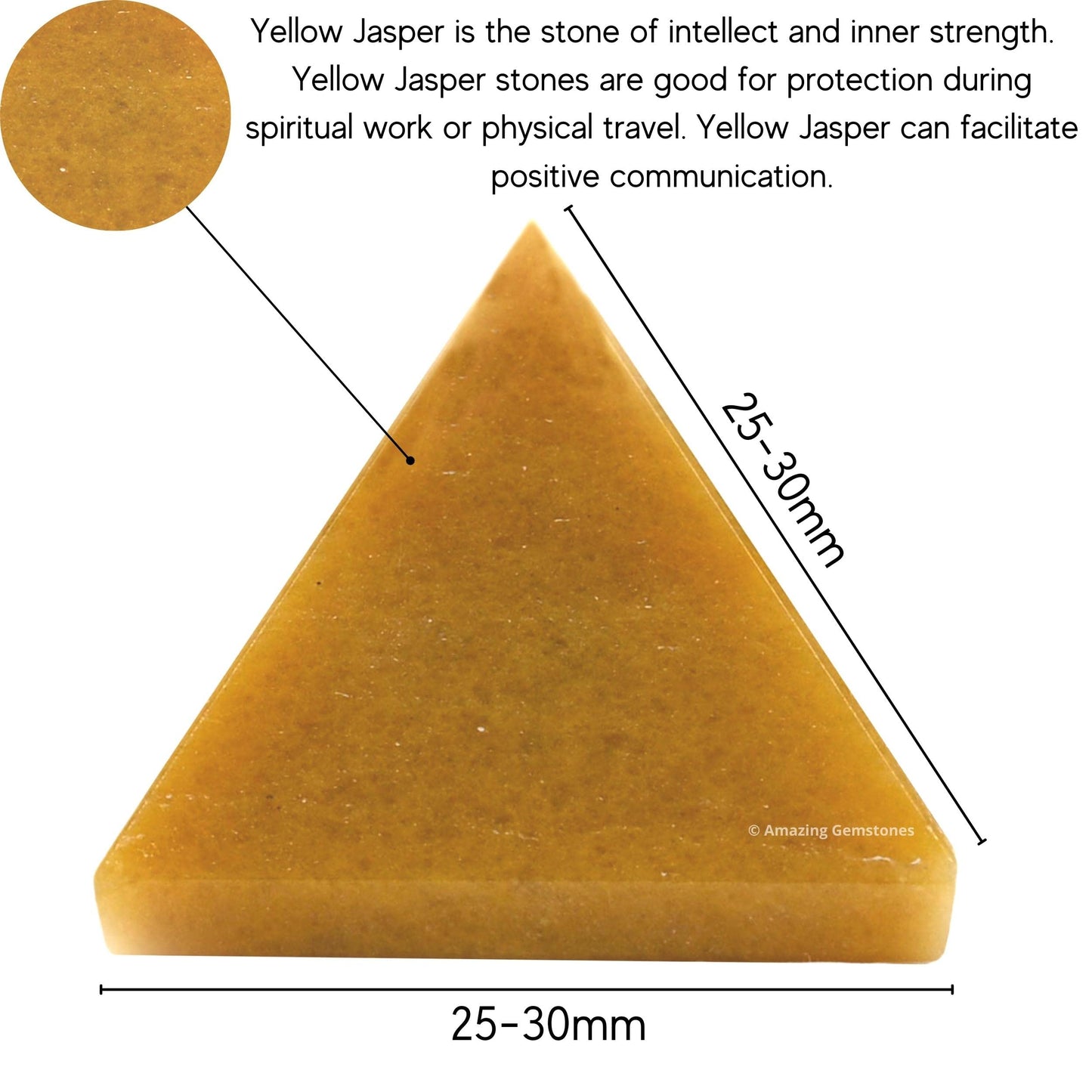 Amazing Gemstone Yellow Jasper Pyramid Crystal Healing Stones - 1" Great Pyramid Figurine of Natural Stone Pyramid for Meditation, Reiki, Chakra Balancing and Crystal Pyramids Grid