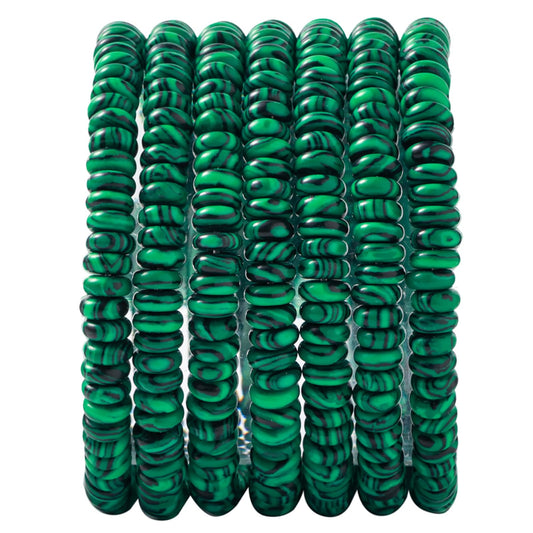 Natural Malachite Stone Disk Spacer Beads 6x2mm 38cm/str Flat Rondelle Loose Semi Gemstone Caps for Making Bracelets Necklace