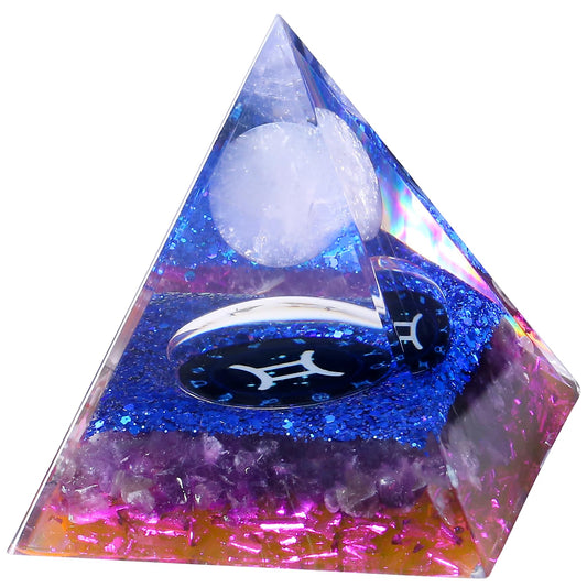 YATOJUZI 12 Zodiac Gemini Birthday Gifts for Women Men Healing Crystals Natural Amethyst Crystal Stones Gemstones Orgonite Chakra Reiki Lucky Energy Decor for Office Desk Decorations