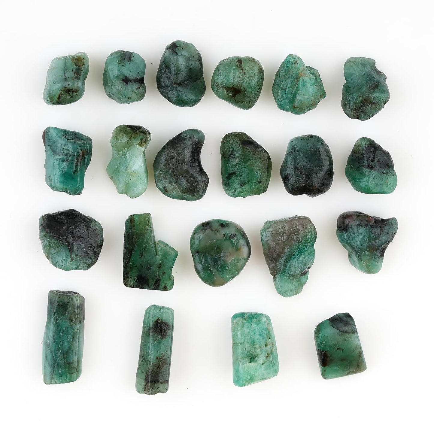 ColouredRocks 50 carats. EMERALD Crystals, Raw Stones, Rough Gemstones, Jewelry Making Supply, Cabbing, Polishing, Cutting, DIY, Crafts (20 pcs.) (5-8 mm.)