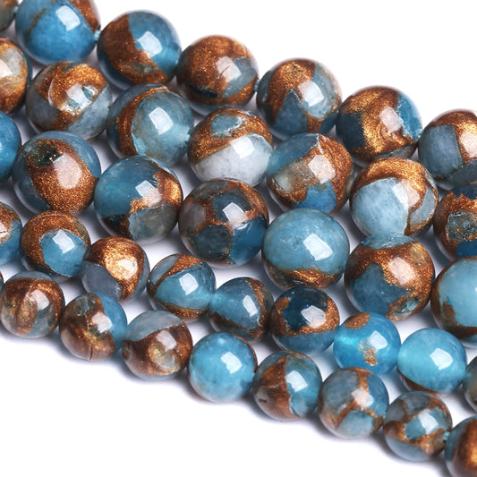 12MM 30PCS Lake Blue Cloisonne Craft Spacer Loose Beads for Jewelry Making DIY Bracelet