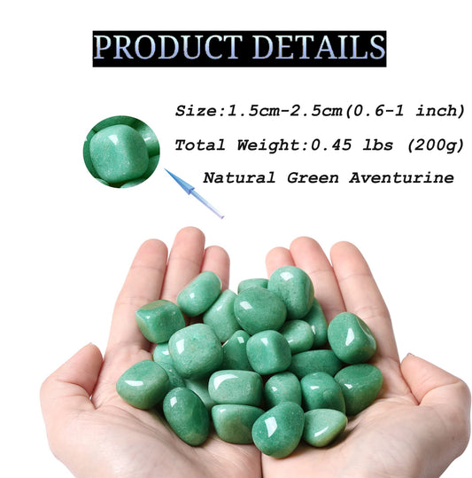 DUQGUHO Green Aventurine Healing Crystals Stones Set Natural Bulk Crystals Tumbled Polished Irregular Crystal Stones Bulk Rocks 0.45 lbs