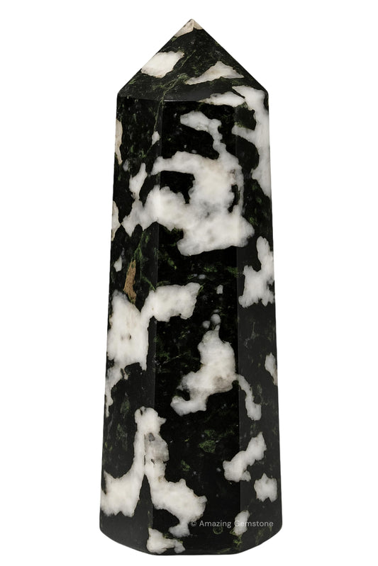 Amazing Gemstone Black and White Tourmaline Crystal Towers ~ Natural Healing Crystal Point Obelisk for Reiki Healing and Crystal Grid (3" to 4" INCH)