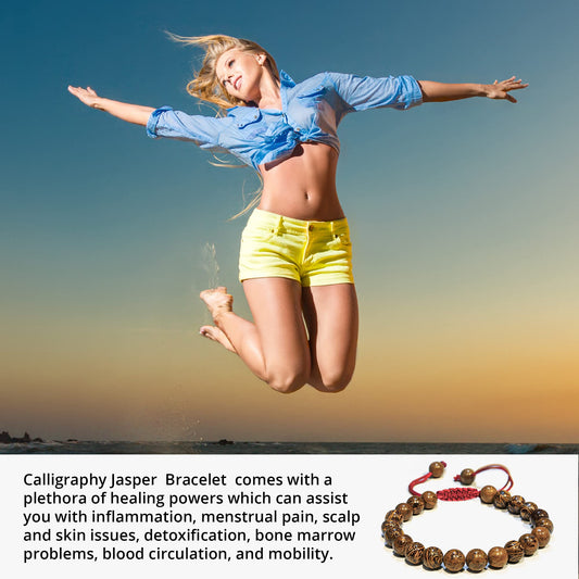 ANAYA AGATE Healing Crystal Bracelet – Chic Gemstone Bracelet for Men and Women – 8mm Round Bead Bracelets for Spiritual Healing, Protection, Positive Energy - Mariam Jasper