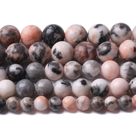 8MM 45PCS Natural Stone Pink Zebra Jasper Loose Beads for Jewelry Making DIY Bracelet Necklace