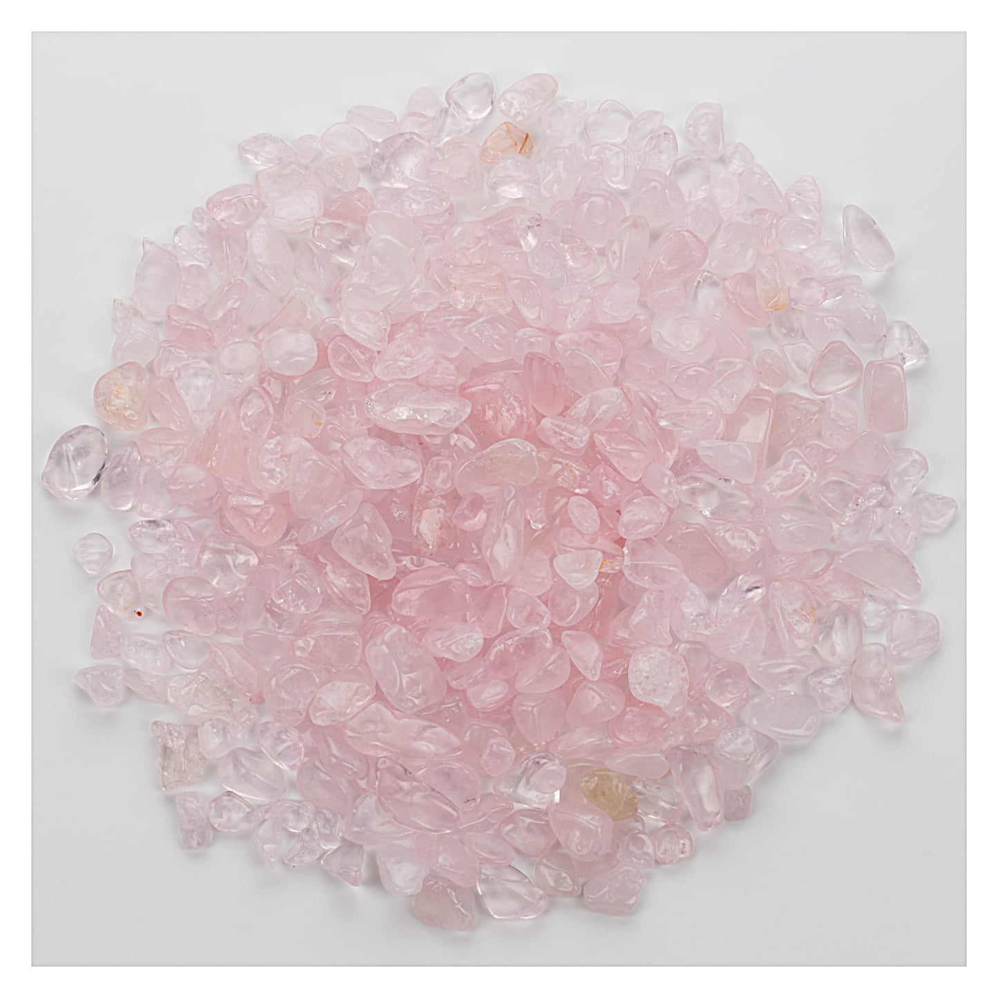 Cherry Tree Collection 1/2 Pound Polished Tumbled Gemstone Chips, Pebbles, Crystal Chips Bulk for Jewelry Making, Healing, Plants, Succulents, Aquariums, Decoration, Chakra (Rose Quartz-L)