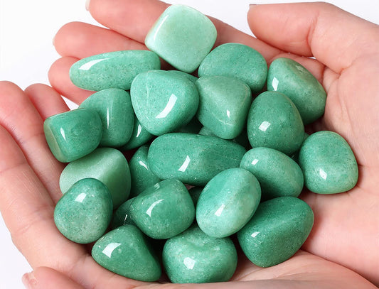QINJIEJIE Crystals Green Aventurine (1000+ Carats) Polished Stone 0.6-1" Natural Irregular Stone Tumbled Reiki Healing Crystal Decoration Bulk 0.45 LB 200G