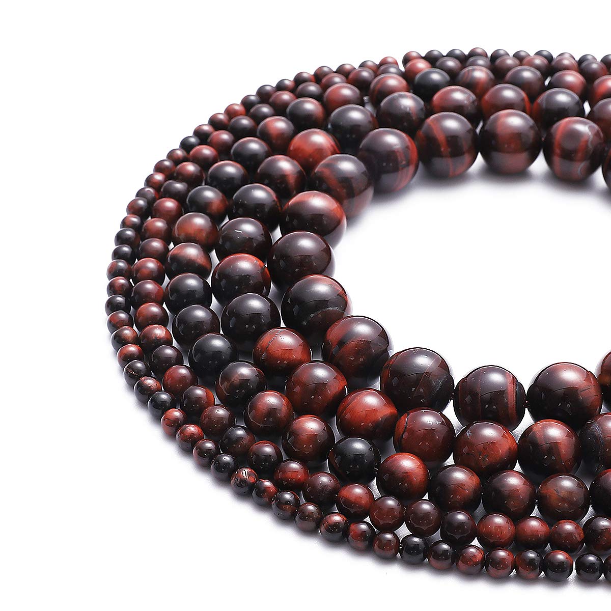 BEADIA Natural Red Tiger Eye Stone Round Loose Semi Gemstone Beads for Jewelry Making 12MM 32PCS