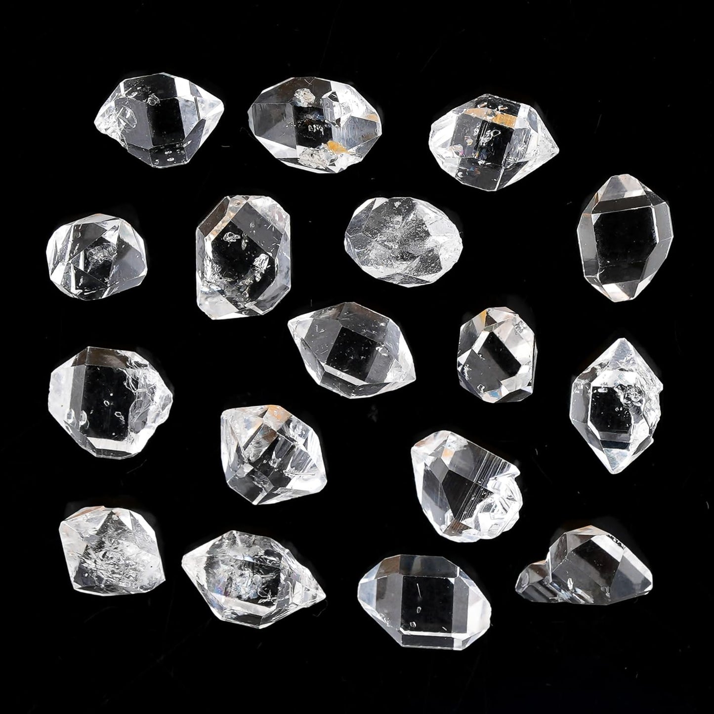 ColouredRocks (25 carats. A++ HERKIMER DIAMOND Crystals, Raw Stones, Rough Gemstones, Jewelry Making Supply, Cabbing, Polishing, Cutting, DIY, Crafts (14-16 pcs.) (5-7 mm.)