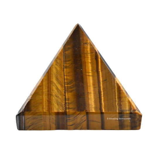 Amazing Gemstone Tigers Eye Pyramid Crystal Healing Stones - 1" Great Pyramid Figurine of Natural Stone Pyramid for Meditation, Reiki, Chakra Balancing and Crystal Pyramids Grid
