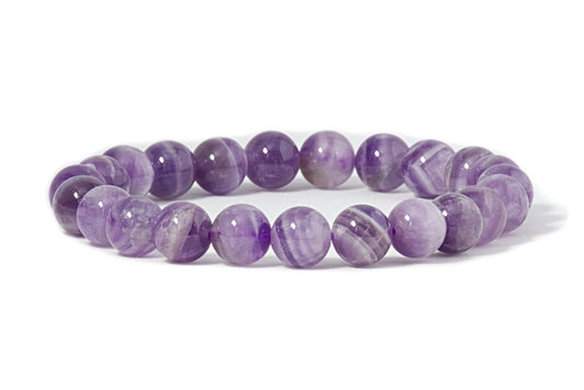 Cherry Tree Collection Dogtooth Amethyst Beaded Bracelet – Genuine 8mm Gemstone Stretch Bracelet for Men & Women – Handmade Crystal Bracelet - (Dogtooth Amethyst - M)