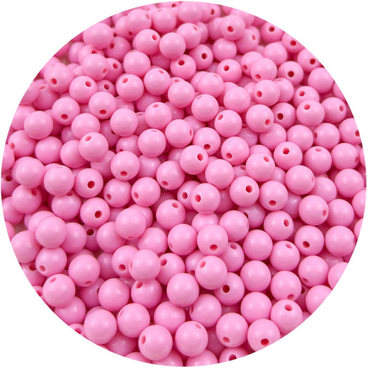Mulutoo 400Pieces 8MM Acrylic Round Beads Round Acrylic Balls Chunky Beads Smooth Spacer Plastic Pastel Beads Craft Beads for Necklace and Bracelet Making Crafting Supplies(180-pink)