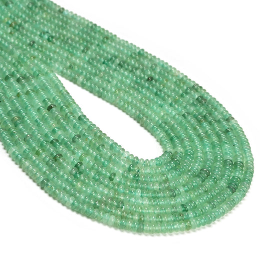 ICAI 2x4mm Natural Rondelle Beads – Loose Gemstone Spacers for DIY Jewelry Making (Green Aventurine)