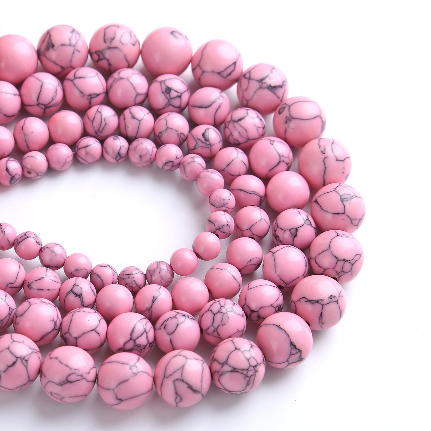 6MM 60PCS Pink Turquoise Spacer Loose Beads for Jewelry Making DIY Bracelet Necklace