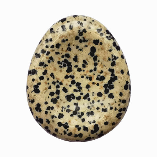 Bacatgem Speckle Dalmation Stone Water Drop Chakra Thumb Worry Stone,Stress Relax Healing Reiki Crystal Pocket Palm Stones