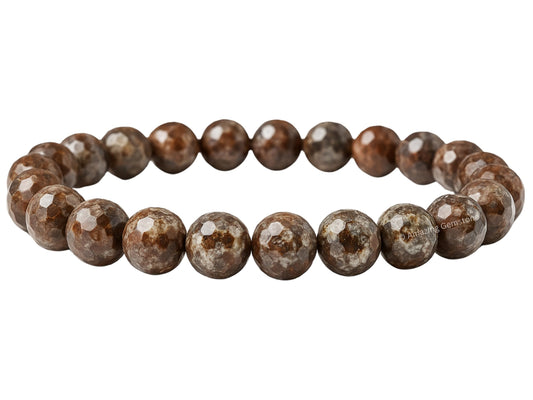 Amazing Gemstone Brown Snowflake Obsidian Bracelet for Women - Chakra Mens Bracelet Protection Crystals and Healing Stones - Blessing Bracelet Spiritual Meditation Gift Christmas Stocking