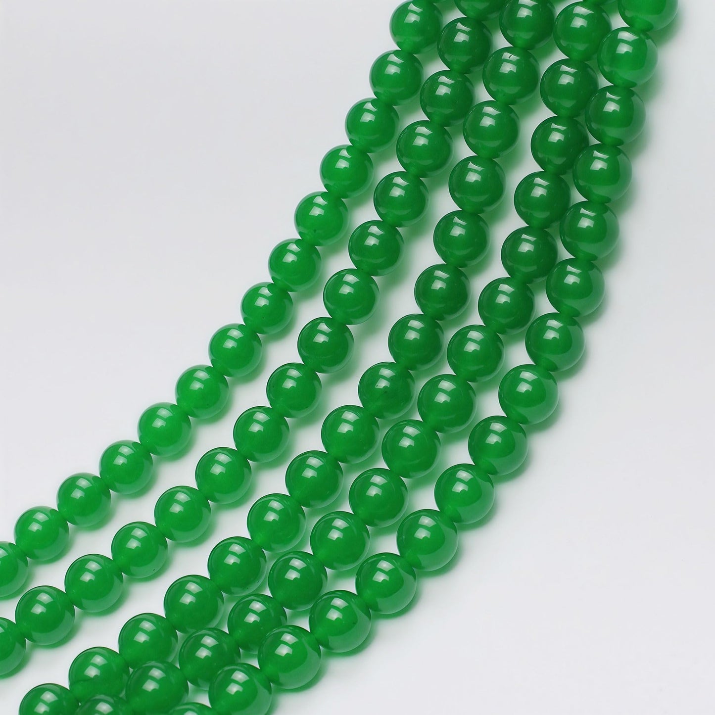 MJDCB Stone Beads Green Jade Round Loose Beads for Jewelry Making DIY Bracelet Necklace (8mm)