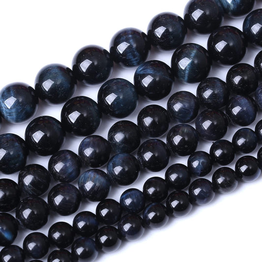 32PCS 12MM AAA Blue Black Tiger Eye Stone Beads Natural Gemstone Bead Crystal Healing Energy Jewelry Making DIY 15 inches