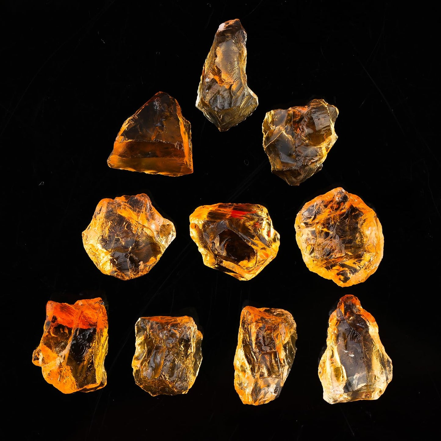 ColouredRocks (100 carats.) A++ CITRINE Crystals, Raw Stones, Rough Gemstones, Jewelry Making Supply, Cabbing, Polishing, Cutting, DIY, Crafts (10 pcs.) (10-15 mm.)