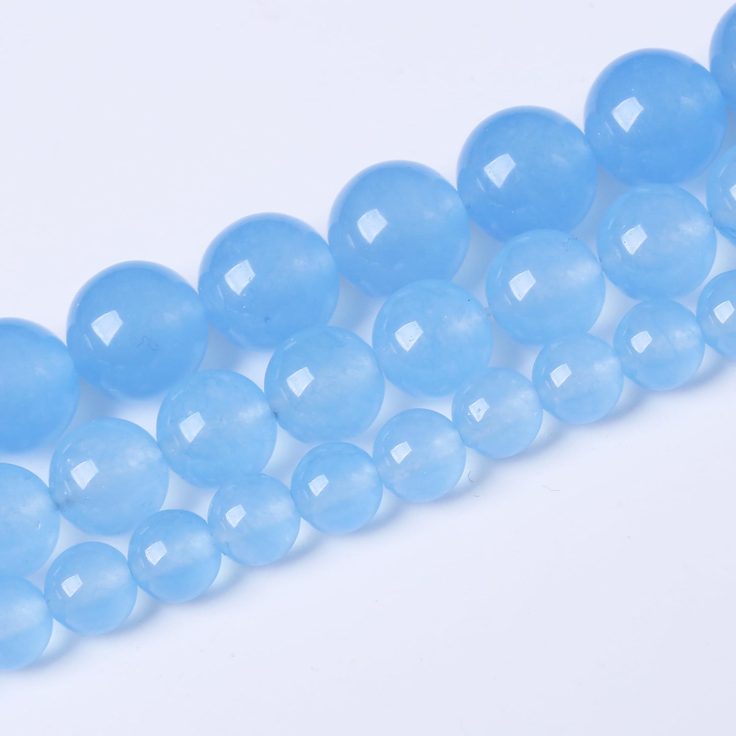 Marine Blue Jade Marrow Stone Beads for Jewelry Making DIY Bracelet Necklace Jewelry Making 1 Strand 15.5inch 35PCS 10MM