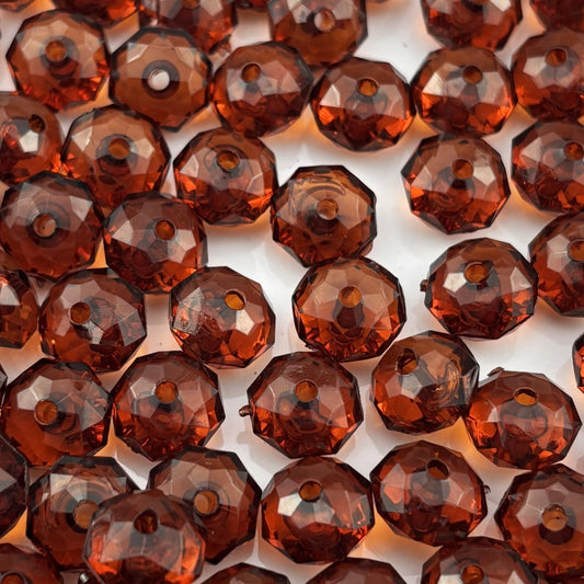 YHYPOCI 400pcs 8mm Acrylic Crystal Beads, Faceted Rondelle Acrylic Spacer Beads for Wind Chimes Bracelet Necklace Earring Keychain Jewelry Making DIY Crafts(Dark Coffee)