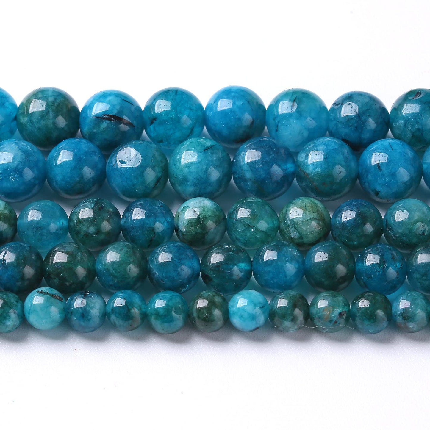 75PCS 10MM Blue Apatite Spacer Loose Beads for Jewelry Making DIY Bracelet Necklace 2 Strands