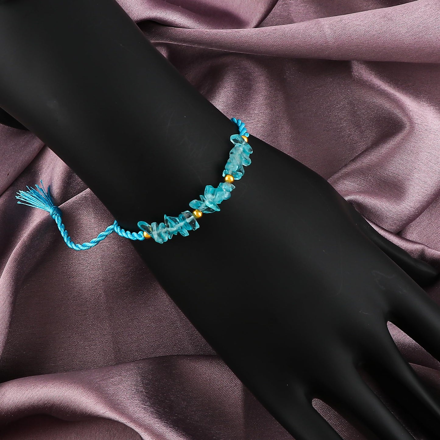 GEMSYMPHONY Neon Apetite Gemstone Chips Rope Bracelet – Adjustable Handmade Crystal Chip Bead Bracelet for Women & Men, Natural Stone Healing Jewelry, Boho Style, Unisex Spiritual Gift (Neon Apetite)