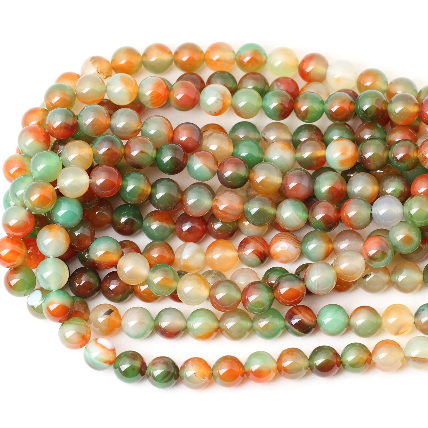 CHEAVIAN 35PCS 10mm Peacock Agate Round Loose Beads for Jewelry Making DIY Materials 1 Strand 15"