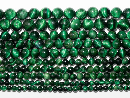 Zenkeeper 108Pcs Green Tiger Eyes Spacer Loose Beads Bulk with Holes Handcrafted for DIY Bracelets Jewelry Making Crafts Supplies