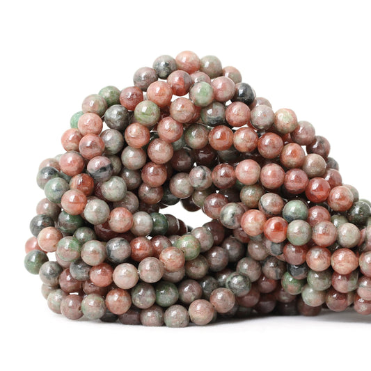 CHEAVIAN 60PCS 6mm Natural Kashgar Garnet Gemstones Round Loose Beads for Jewelry Making 1 Strand 15"
