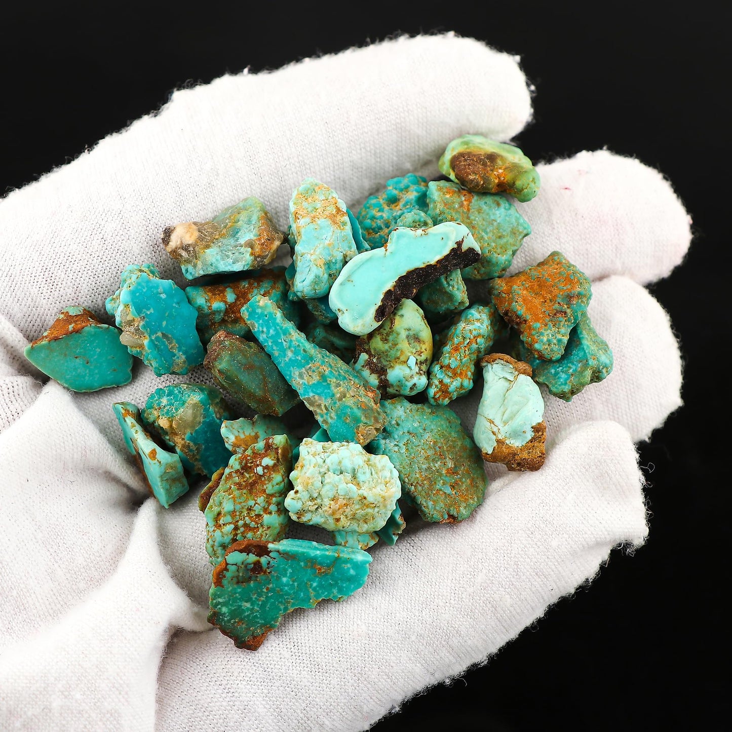 ColouredRocks Turquoise (150cts) (60+pcs) (8-15mm) Natural Raw Crystals, Loose Gemstone, Wholesale Rough, Jewelry Making Supply, Chakra Healing Stones, DIY Craft, Gem Collection