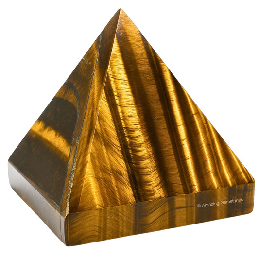 Amazing Gemstone Tiger Eye Pyramid Crystal Healing Stones - 2" Great Pyramid Figurine of Natural Stone Pyramid for Meditation, Reiki, Chakra Balancing and Crystal Pyramids Grid