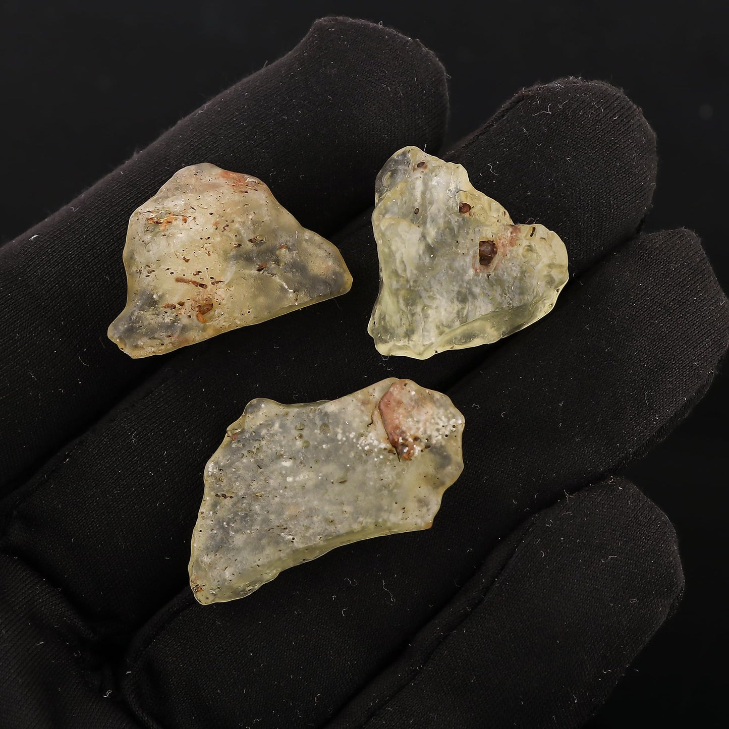 ColouredRocks Libyan Desert Glass (55cts) (3pcs) (18-25mm) Raw Golden Tektite Crystals, Loose Gemstone, Wholesale Rough, Jewelry Making Supply, Chakra Healing Stones, DIY Craft, Gem Collection
