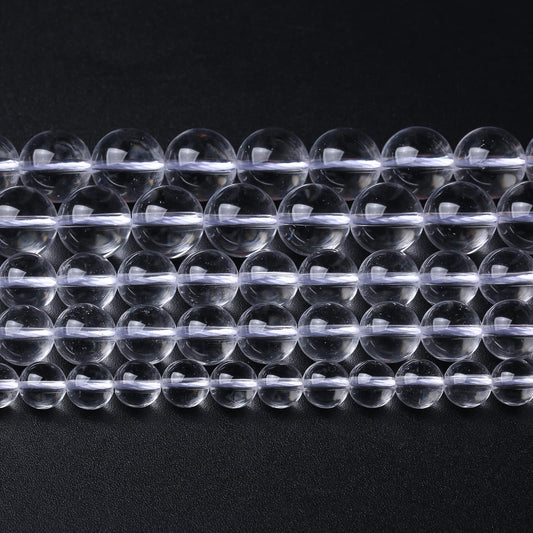 AAAAA Natural Clear White Crystal Quartz Beads Round Loose Spacer Beads for Jewelry Making DIY Bracelets Crystal Energy Healing Power Stone 60pcs 6mm 15 Inch