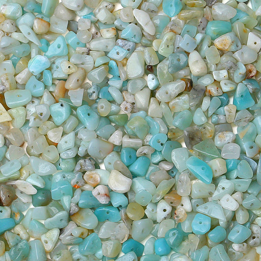 ZHIYUXI 400pcs Amazonite Beads 5-8mm Crystals Gemstones for Bracelet Making Irregular Stone Bead for Jewelry Making Natural Chips Craft 2 Strands