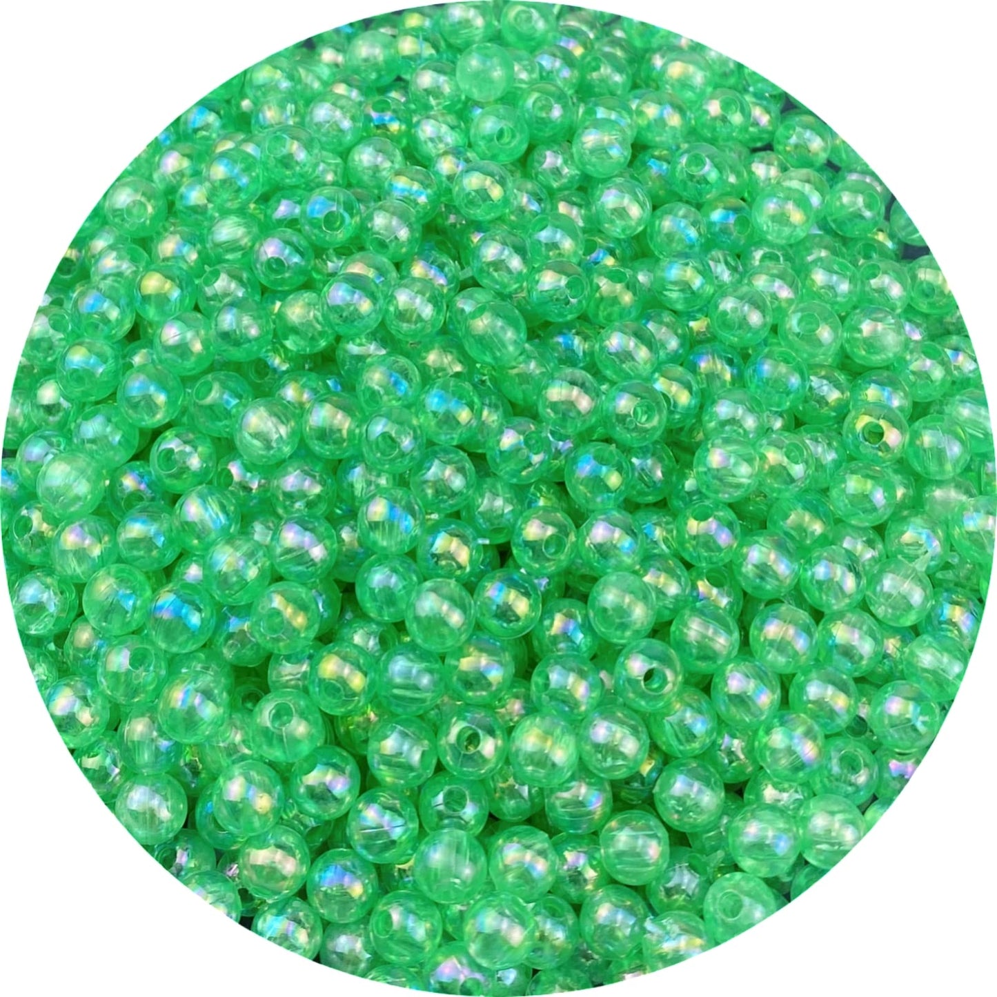 1000 Pcs 6mm Acrylic Round Beads AB Colors Round Spacer Beads for Earring Bracelet Necklace Key Chains Jewelry DIY Craft Making(Green AB)