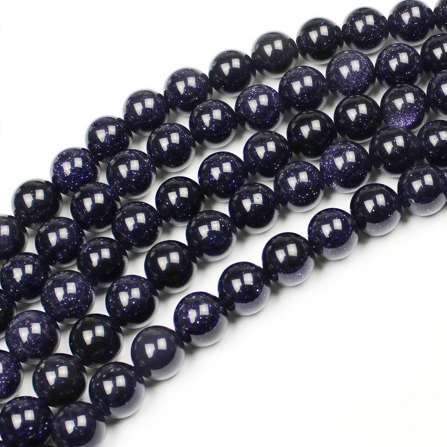 MJDCB Natural Stone Beads Blue Sand Stone Round Loose Beads for Jewelry Making DIY Bracelet Necklace (12mm)