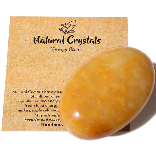 MAIBAOTA 2.4" Large Topaz Crystal Stone Polished Palm Stone Healing Crystals 0.7" Thick Natural Reiki Gemstone Worry Stone Energy Balancing Anxiety Stress Relief Meditation 1 Pc