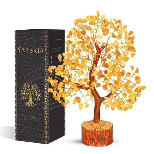 Yellow Aventurine Crystal Tree - Chakra Stones - Crystal Tree of Life - Crystals and Stones - Holistic Gifts for Women - Spiritual Room Decor - Gemstone Tree - Crytals and Gemstones - Good Luck Gifts