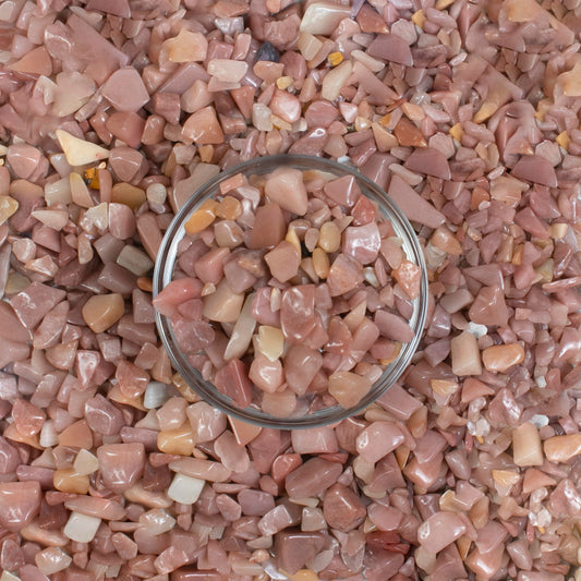 Crocon 1/2 LB Crushed Pink Opal Chips Bulk Stones 1100+ Carats Natural Quartz Pieces Irregular Shape Gemstones for House Warming Gifts New Home and Chakra healing crystals Home Dcor gifts for women
