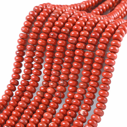 5x8MM 72PCS Chinese Red Jasper Tube Rondelle Abacus Disk Spacer Loose Beads for Jewelry Making
