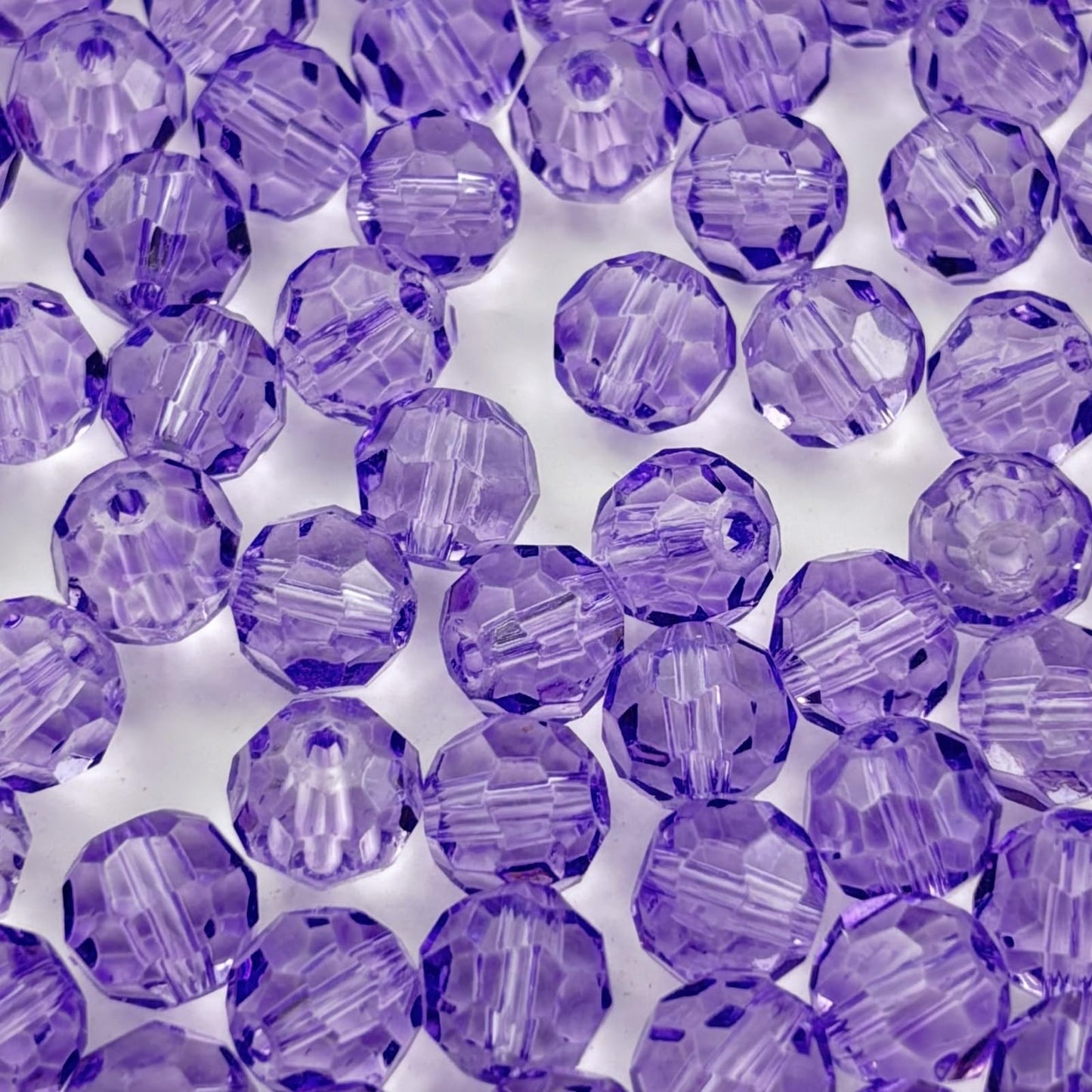 YUEXIGO 200pcs 6mm Round Crystal Glass Beads for Jewelry Making, Faceted Crystal Glass Spacer Beads for Bracelet Earring Necklace DIY Craft(Crystal Purple)
