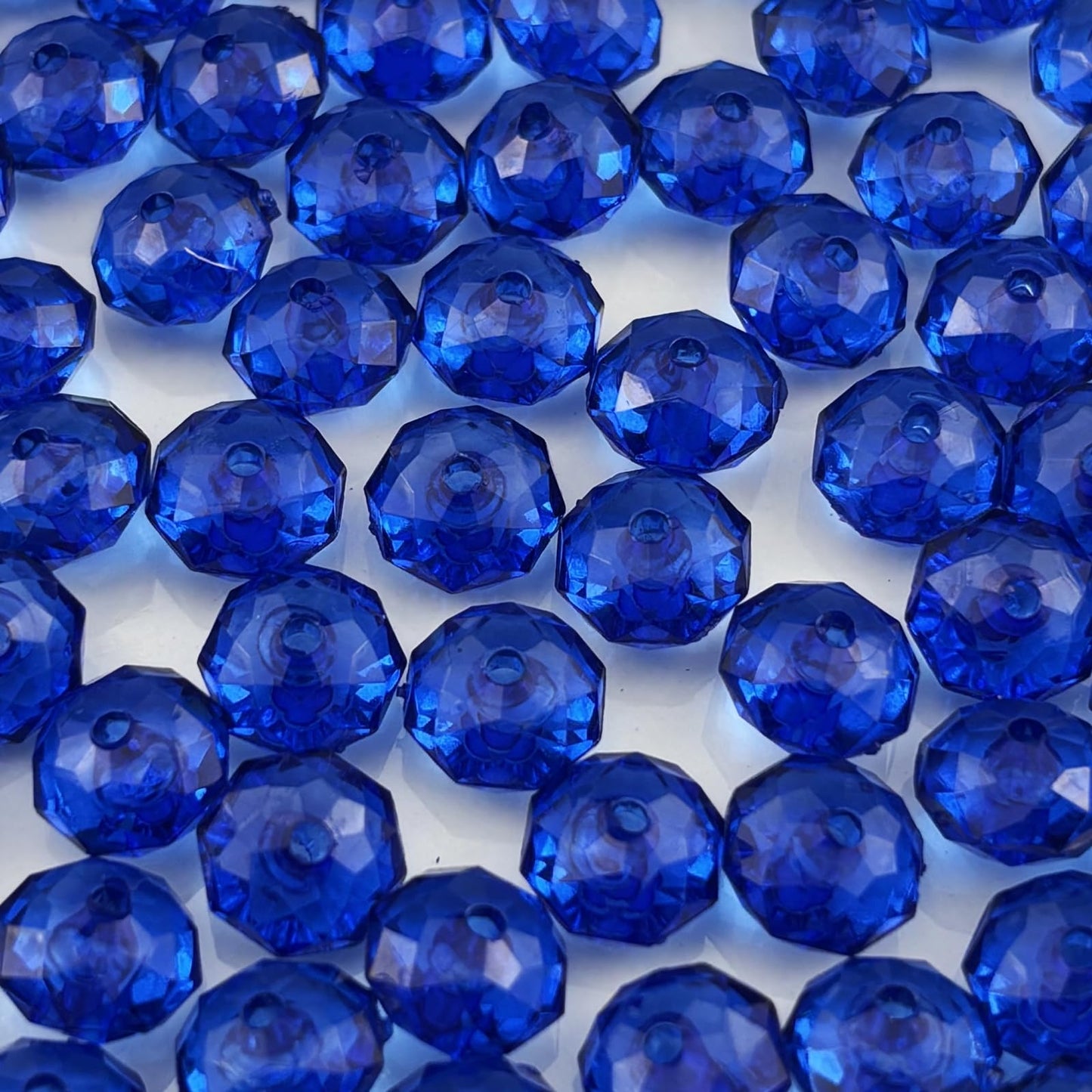 YHYPOCI 400pcs 8mm Acrylic Crystal Beads, Faceted Rondelle Acrylic Spacer Beads for Wind Chimes Bracelet Necklace Earring Keychain Jewelry Making DIY Crafts(Sapphire Blue)