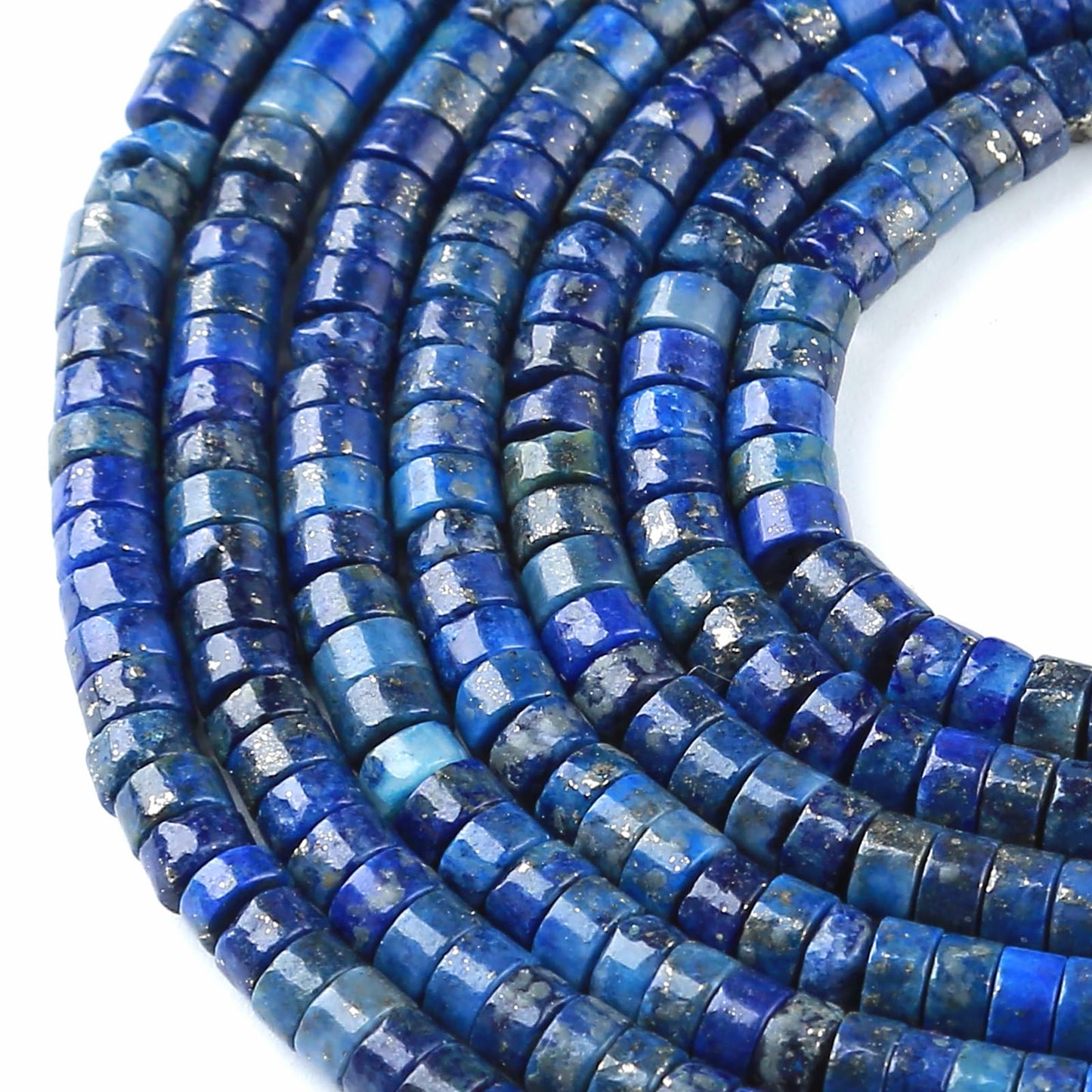 2x4MM 150PCS Lapis Lazuli Tube Cylinder Rondelle Abacus Disk Spacer Loose Beads for Jewelry Making