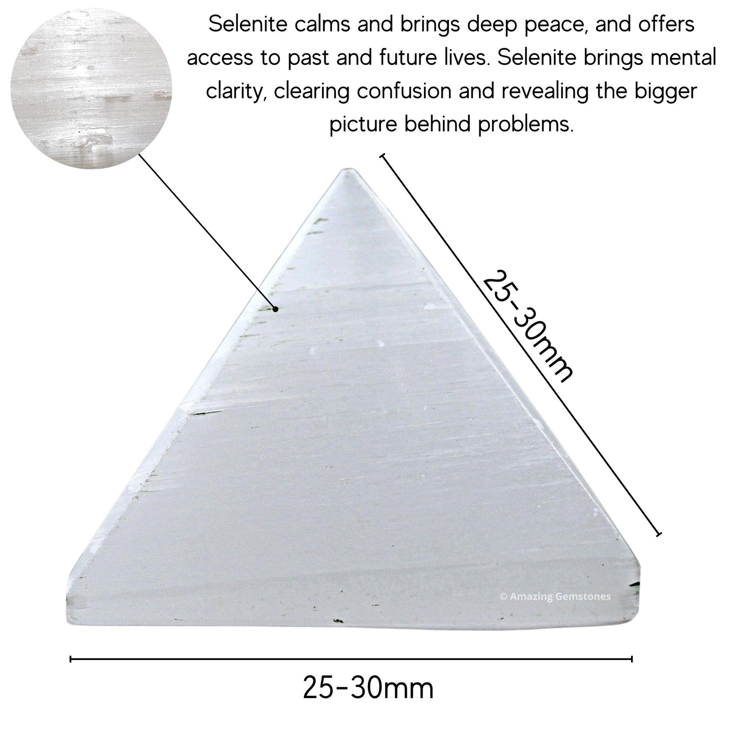 Amazing Gemstone Selenite Pyramid Crystal Healing Stones - 1" Great Pyramid Figurine of Natural Stone Pyramid for Meditation, Reiki, Chakra Balancing and Crystal Pyramids Grid