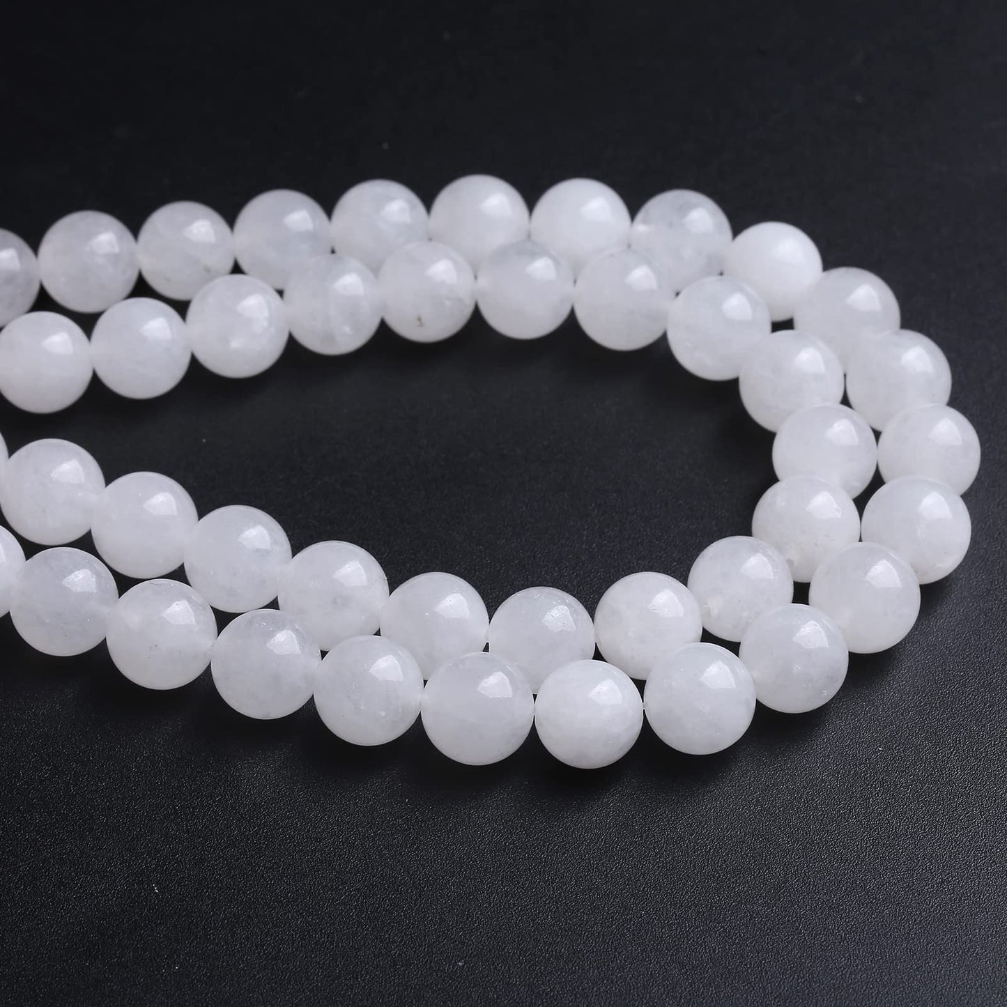 12MM 32PCS Natural Stone White Jade Loose Beads for Jewelry Making DIY Bracelet