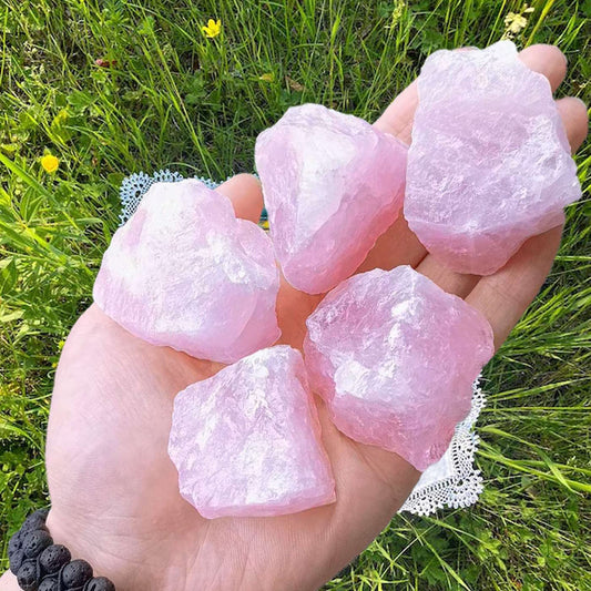 LAIDANLA 1lb 2" Rose Quartz Natural Rough Stones Crystal Large Raw Crystals Bulk Healing Gemstones for Reiki Healing Tumbling Fountain Rocks Wire Wrapping Decoration Cabbing Lapidary