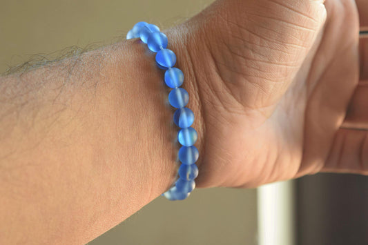 Avicrafts Blue Mystic Aura Quartz Bracelet, Mermaid Glass Bracelet, Crystal Mermaid Jewelry