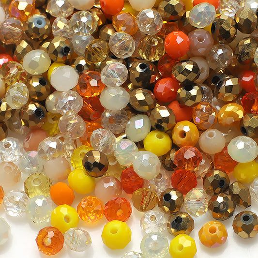 Niziky 500PCS 4MM Yellow Round Crystal Glass Loose Beads for Jewelry Making