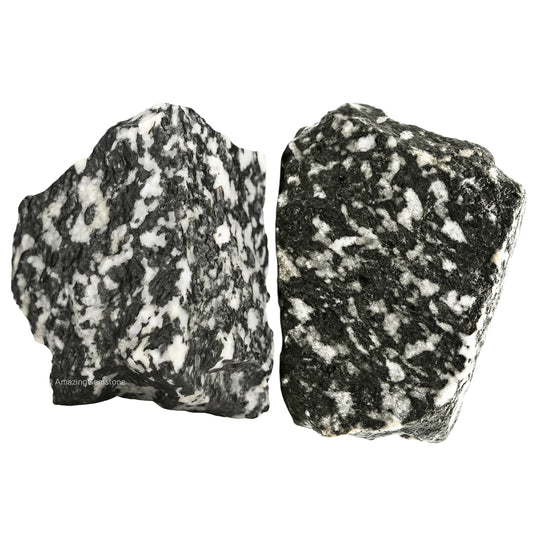 Amazing Gemstone Black & White Tourmaline Raw Crystals and Healing Stones, Natural Rocks for Tumbling - DIY Raw Stones and Crystals, 2 Pieces